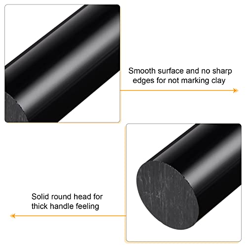 HARFINGTON Acrylic Clay Roller 6 Inch x 1 Inch Solid Non-Stick Plastic Round Tube Roller Polymer Clay Rod Fondant Rolling Pin for Shaping, Sculpting, Modeling DIY Crafts, Black - color: Black, size: 6 Inch x 1 Inch
