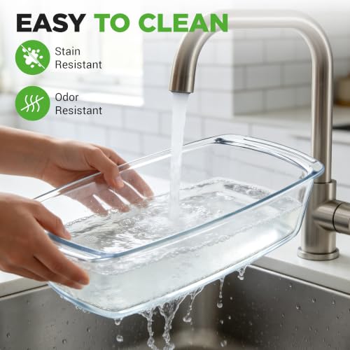 NutriChef 6 Piece Glass Loaf Pans for Baking Bread - 7.6 Cups Stackable Glass Bread Loaf Pan - 3 loaf Pan with 3 Lids - Oven & Microwave Safe, Dishwasher Safe - Clear - size: 3 Piece Set