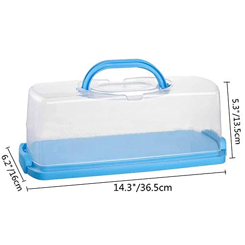 2 Pack Plastic Loaf Cake Storage Container, Bread Keeper for Carrying and Storing Banana Bread, Pumpkin Bread (Blue)