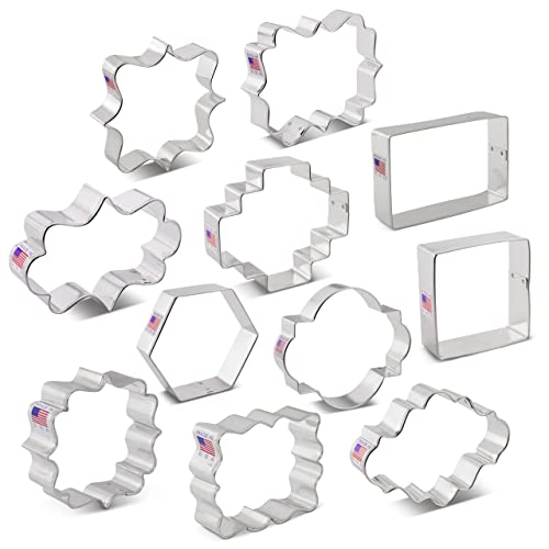 Ann Clark Plaques, Frames and Tiles Cookie Cutters 11-Pc. Set Made in USA