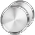 13½ Inch Stainless Steel Pizza Pan Set of 2, Pizza Pan for Oven, Steel Pizza Tray for Baking Cookie Pie Cake, Round Stainless Steel Pizza Plate Pizza Baking Sheet, Easy Clean & Dishwasher Safe - size: Set of 2（13.5 inch）