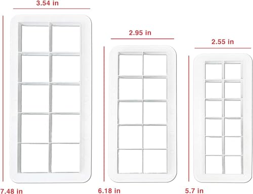 3Pcs White Square Cookie Cutter Set, 3 Size Square Biscuit Cutters Cake Decorating Use Safety Easy to Store, Geometric Multicutter Cake Fondant Cutter, Baking Tools and Accessories