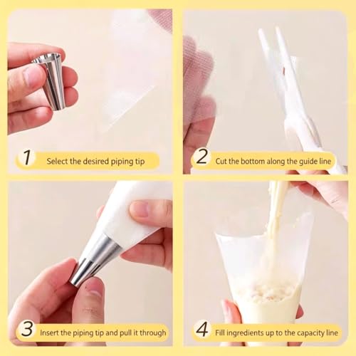 Disposable Small Piping Bags,8 inch,Extra Durable Mini Piping Bags-100Count
