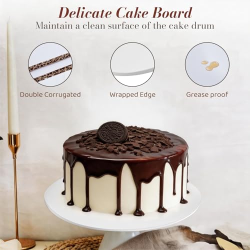 14 PCS Cake Boards 10 Inch Round, 10 Inch Cake Drums, 1/4" Thick Cake Drum, Cake Board Food Grade Cake Base