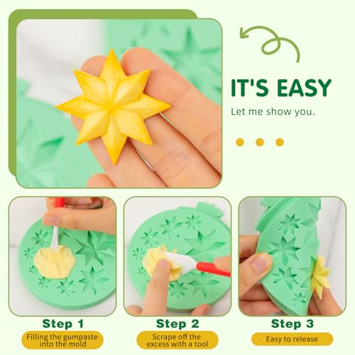 KALAIEN Star Molds Silicone, 2 Pcs Star Chocolate Mold - color: six/seven-pointed star
