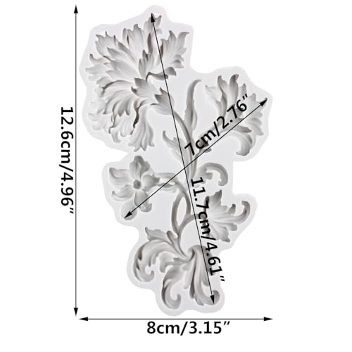 Baroque Scroll Flower Pattern Silicone Fondant Molds - color: Style ZJ
