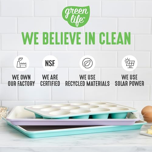 GreenLife 12 Cup Ceramic Nonstick Muffin Pan, Black - color: Black, size: 12 Cup Muffin Pan