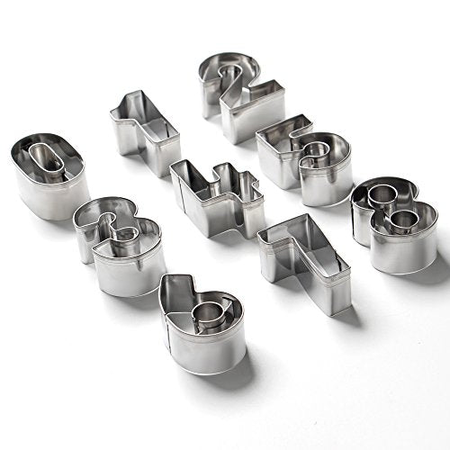 1.7-Inch Number Cookie Cutters, Cake Decorating Number Cutters (9PCS/ Set)