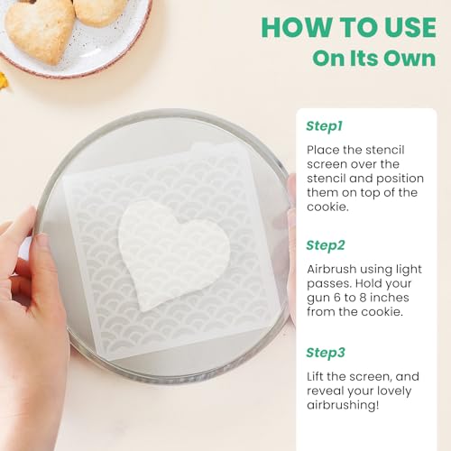 Cookie Stencil Screen, Tool for Cookie Stenciling & Airbrushing, Use on Its Own or with a Cookie Stencil Holder, Cookie Decorating Supplies, Made with Food-Safe Stainless Steel