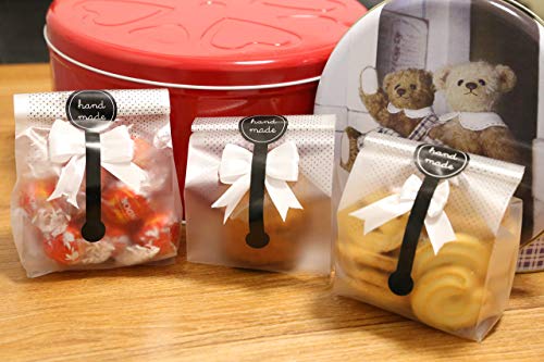 SAILING-GO Cookies Bags for Packaging Cake Candy, 200 Pack with Stickers
