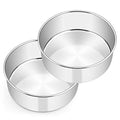 E-far 9½ x 3 Inch Cake Pan Set of 2, Stainless Steel Deep Cake Pans - size: 9.5 x 3 inches