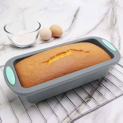 Tongjude 54 Pieces Silicone Baking Pans Set, 10 Silicone Cake Molds, Loaf Pan and Muffin Pans, Non-Stick Baking Cup, with Measuring Cups and Spoons Set, Grey - size: 54 Pcs Bakeware Sets