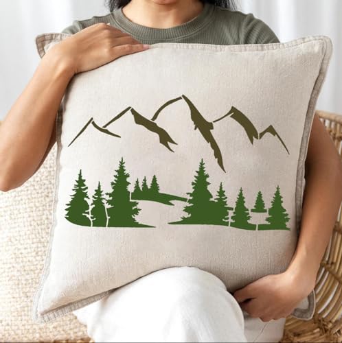 Mountain Stencils for Wood Burning Tree Stencil - style: Mountain