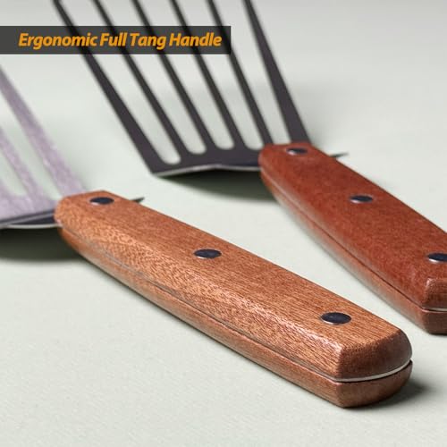 Fish Spatula Turner, Stainless Steel Slotted Spatulas Set, Offset 4"x8" - size: Offset 4"x8"