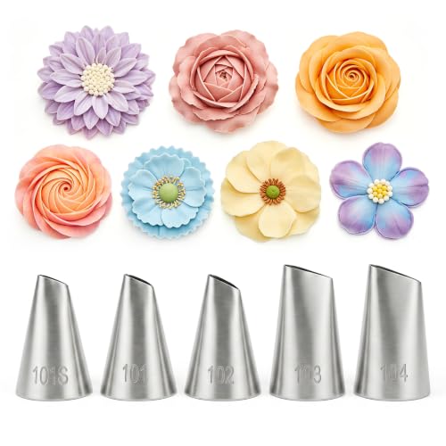 5 Pcs Piping Tips Set, Piping Nozzles Cake Decorating Supplies