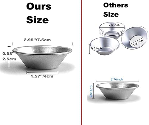 30 Pieces Egg Tart Molds Reusable Non-Stick Mini Pie Tins Aluminium