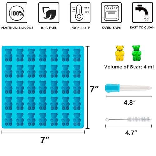 Large Silicone Gummy Bear Molds, Candy Molds, 4 Pack