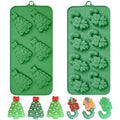 Christmas Silicone Candy Molds Includes Christmas Tree and Candy Cane Chocolate Molds (2PCS) for crafting chocolates, ice cubes, sweets, and cake embellishments - size: Christmas Tree and Cane