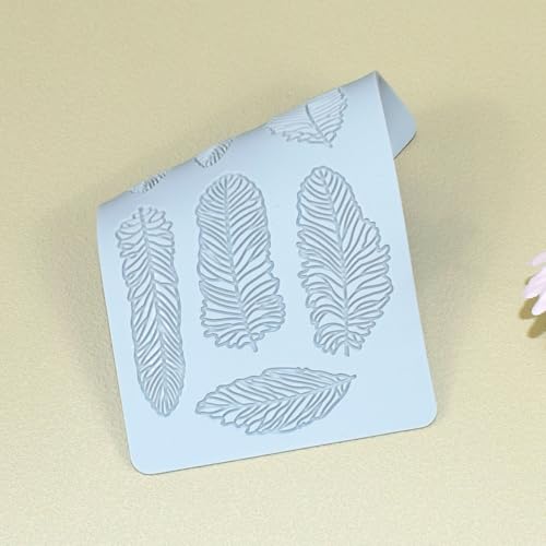 Silicone Lace Fondant Mold for Cake Decorating, Feather Pattern Sugarcraft, Clay, Polymer Clay, and Fondant Tools (D_ Feather) - size: D_ Feather