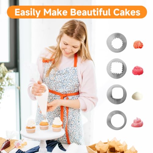 5 Pcs Large Piping Tips Set with Coupler - color: F02/F06/9FT/R22L
