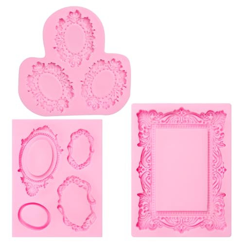 Silicone Picture Frame Molds for Resin Fondant Clay - color: Baroque Frame Mold(XL238)