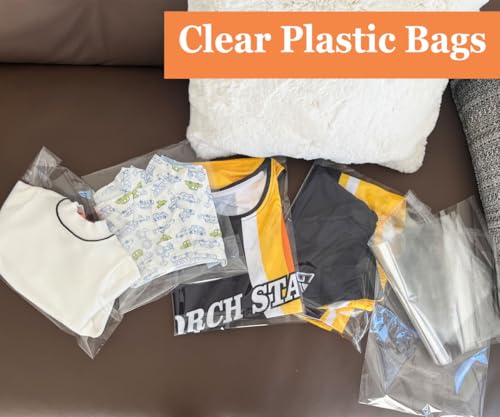 100 Pcs Cellophane Bags 9x12 Inch,Self-Sealing,Clear Plastic Bags for Packaging,Clothing & T-Shirts,Pants,Foods,Candle,Flyers and Gifts - size: 9" x 12" | 100 pcs