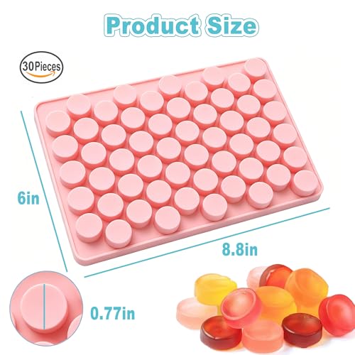 3pcs Round Candy Molds Silicone Molds for Hard Candy, Gummy, Caramels, Chocolate, Ganache, Ice Cubes, 220 Cavity - color: 3pc-55 Cavities Round
