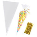 Morepack Cone Shaped Treat Bags 5x10 Inch 100Pcs - size: 5x10 inches