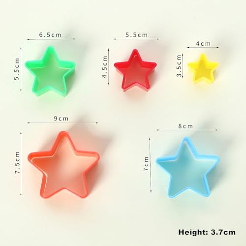 Cookie Cutter Set for Baking, 5PCS Sandwich Fondant Cake Fruit Vegetable Shapes Cutter Set (Star) - color: Star