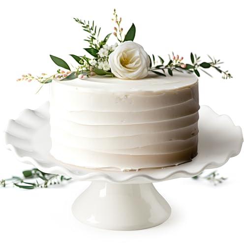 White Cake Stand for 8 Inch Cake, 10 Inch Cake Stands for Tea Party - color: White