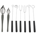 AYLIFU 2 PCS Drawing Decorating Spoon Set 6 PCS Candy Dipping Tools Stainless Steel Chocolate Dipping Tool Set for Decorating Plates Cakes Coffee