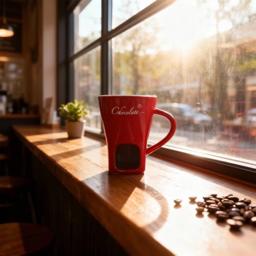 Chocolate Melting Mug, Party Fondue Cup with Candle Melting Pot - color: Red