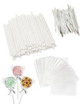 3.5mm 4-inch CHELIZIYA Paper Lollipop Sticks and Wrappers Silver Set - color: Silver
