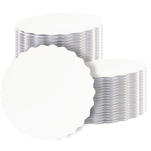 qiqee 12 Inch White Wave Cake Boards Round 15-Packs Circles Rounds Base Food-Grade Cardboard Wave Cake Plate（Thinner But Stronger） - color: White, size: 12 inch / 15Pcs