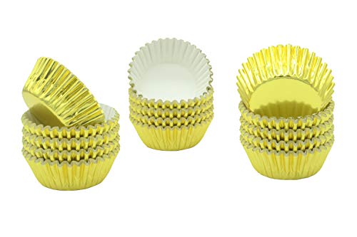 Mini Gold Foil Cupcake Liners Muffin Baking Cups for Party and More, 300-Count - color: Gold