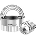 ALLTOP 5 Piece Round Biscuit Cutters with Handle - style: Round Fluted Edge