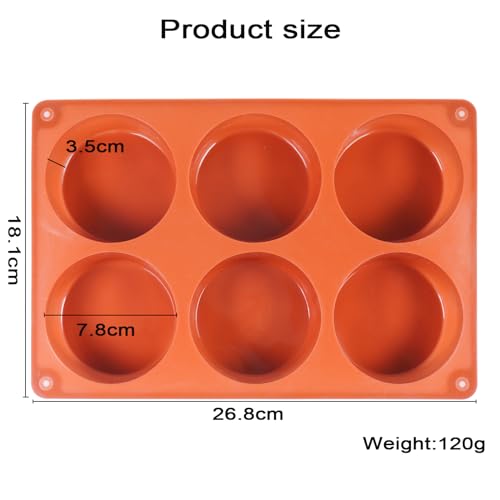 Joyeee Silicone Muffin Pans for Baking, 2 Pcs Large Muffin Pan Silicone Cups Bakeware for Baking Silicone Cupcake, 6 Cup Regular Size Silicone Molds Nonstick, Non-Stick, Just PoP Out! - size: Regular size muffin molds - 2 pack