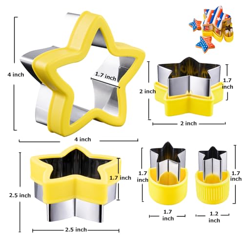 ETERSION Star Cookie Cutter 5 Pieces 5 Sizes 1" to 4"