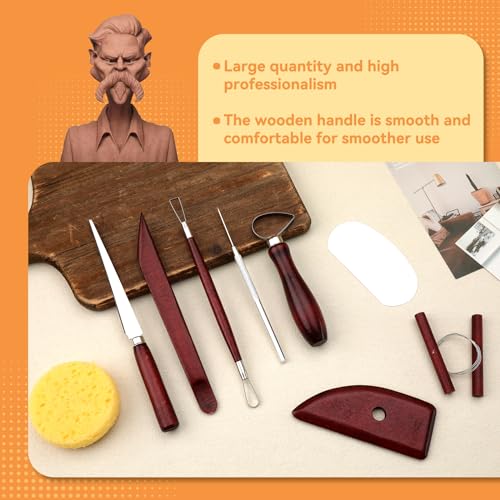 Pottery Tools Kit, Clay Tools Set, Ceramic Tool Kit - color: Red