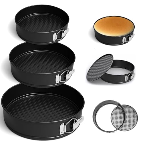 7, 9, 11 Inches Springform Pan Set, Non-Stick Round Spring Form With Removable Bottom, Spring Form Pans For Cheesecake, Cake Mold Cheesecake Pan For Baking