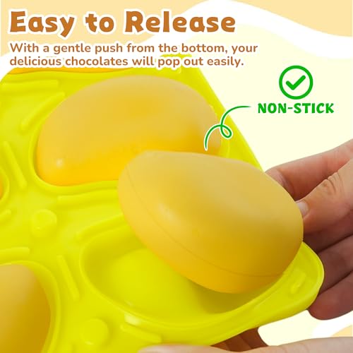 Mango Mold Silicone for Baking Pastry, 6-Cavity Mango Shape Silicone Mold for Baking Pudding, 3D Mango Fruit Molds Silicone for Pastry, Pudding, Chocolate, Candy, Ice Cream - color: 6-Cavity Mango Shape Mold