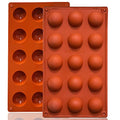 Lerykin Small 15-Cavity Semi Sphere Silicone Molds Non-Stick,2 Packs Half Sphere Silicone Baking Molds for Making Jelly, Chocolates and Cake - color: 15-Cavity Small (2 Pack)
