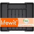 Lifewit Expandable Silverware Drawer Organizer, Kitchen Utensil Tray - color: Black, size: Large (11-18''W x 14''D)