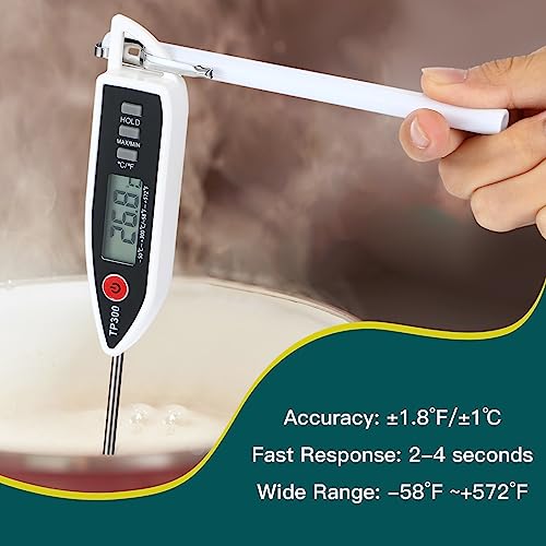 Copkim 6 Set Digital Food Thermometer Long Probe Instant,White - color: White