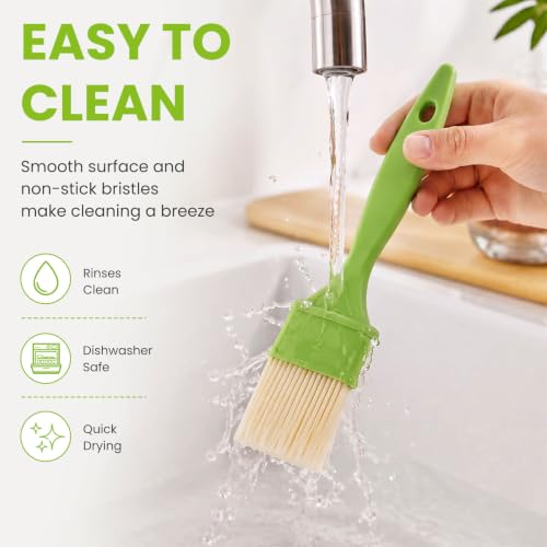 4 PCS Pastry Brush Set, Soft Bristle Basting Brushes, 1", 1", 2" & 3"