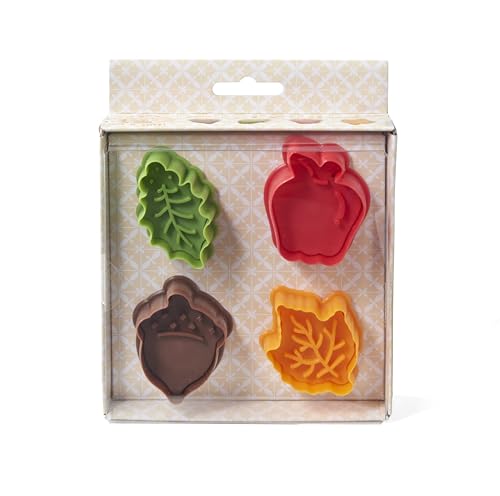 Talisman Designs Plunger Style Pie Crust Cutters, Fall Design, 4-Piece Set - style: Pie Crust Cutters - Fall