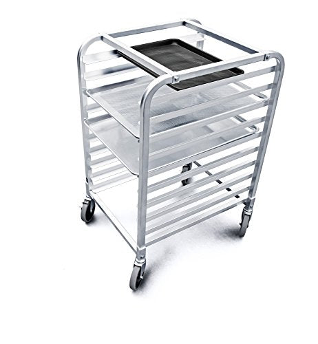 New Star Foodservice Aluminum 10-Tier Sheet Pan Rack, 26" L x 20" W x 38" H