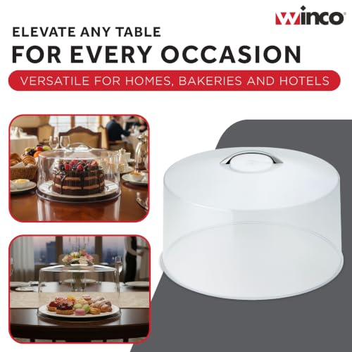 Winco Clear Cake Stand Cover, 12" Round