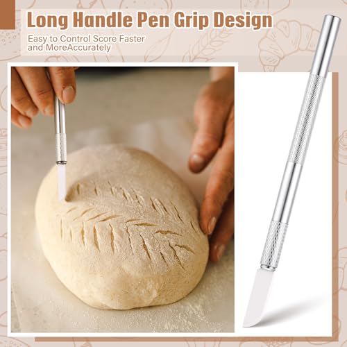 Bread Lame Sourdough Ceramic Lame Scoring Tool, 4 Ceramic Blades with Protective Cover and Finger Sleeves for Sourdough Baking