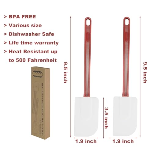 Heat Resistant Silicone Scraper Spoonula Commercial Rubber Spatula, 9.5IN - size: 2 x 9.5'' Spatula